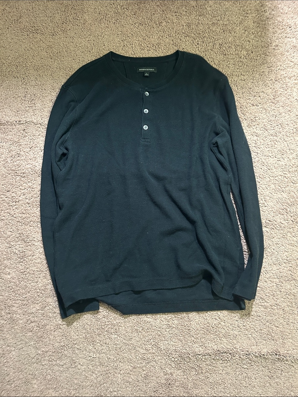 Banana Republic Black Long-Sleeve Henley